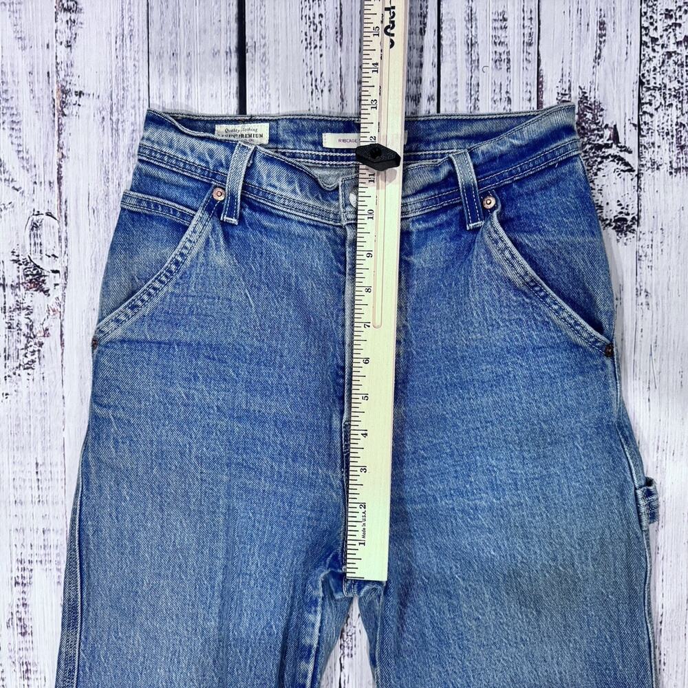 Levi’s Ribcage Straight Big E Jeans 25 Light Wash High Rise Button Fly - Picture 4 of 9